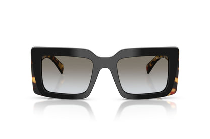Prada PRD01S Rectangle Sunglasses in Grey Gradient / Black-Tortoise, front view
