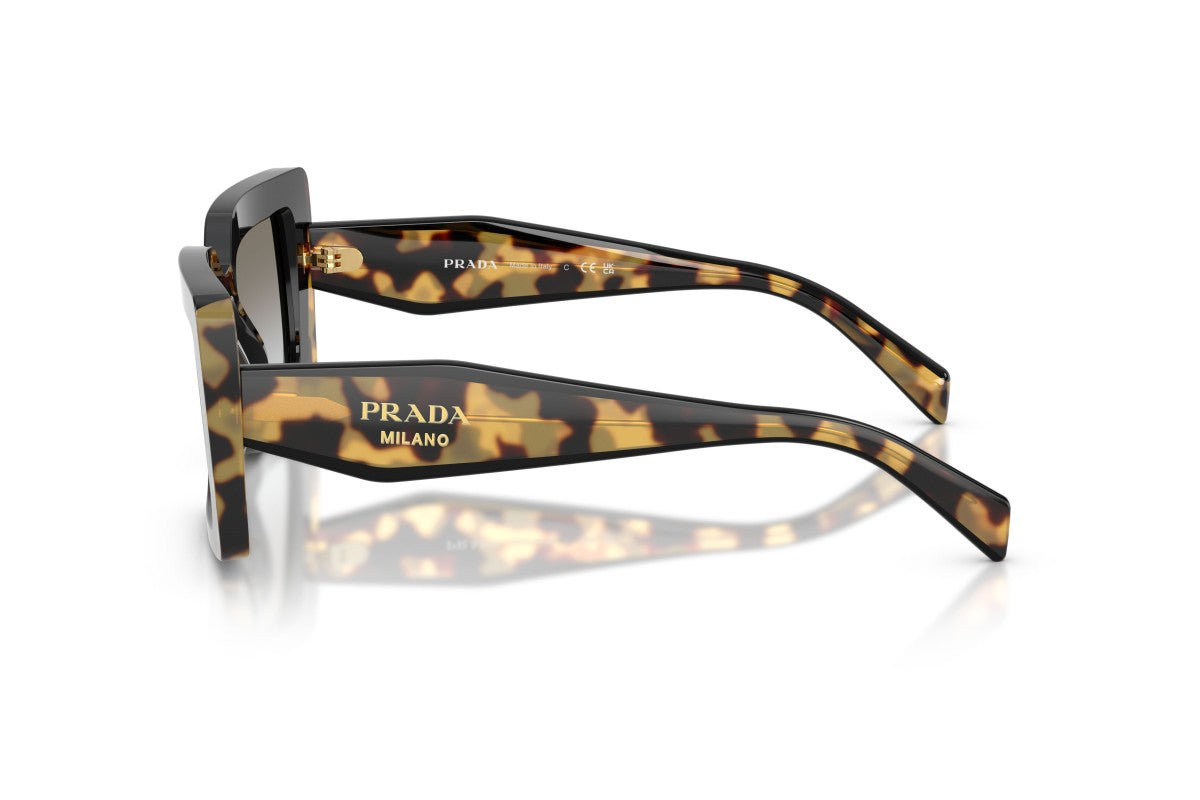Prada PRD01S Rectangle Sunglasses in Grey Gradient / Black-Tortoise, side view