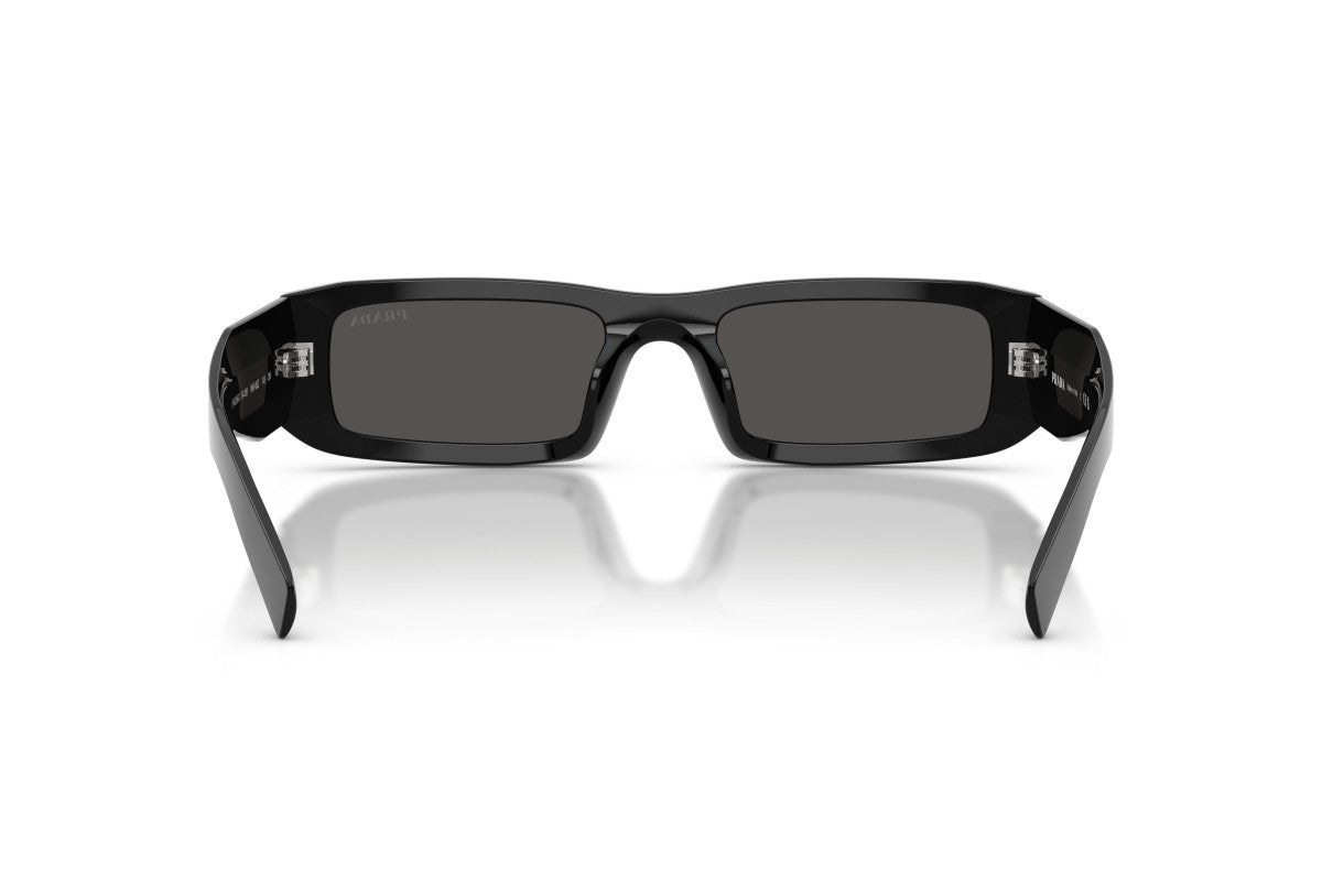Prada PRD09SD Rectangle Sunglasses in Dark Grey/Black, back view