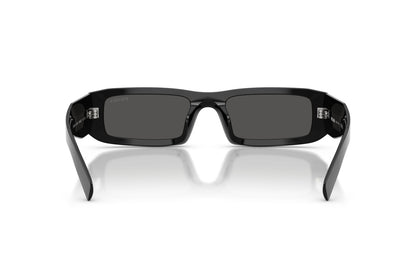 Prada PRD09SD Rectangle Sunglasses in Dark Grey/Black, back view