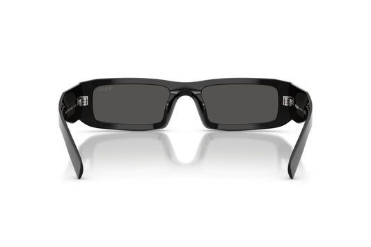 Prada PRD09SD Rectangle Sunglasses in Dark Grey/Black, back view