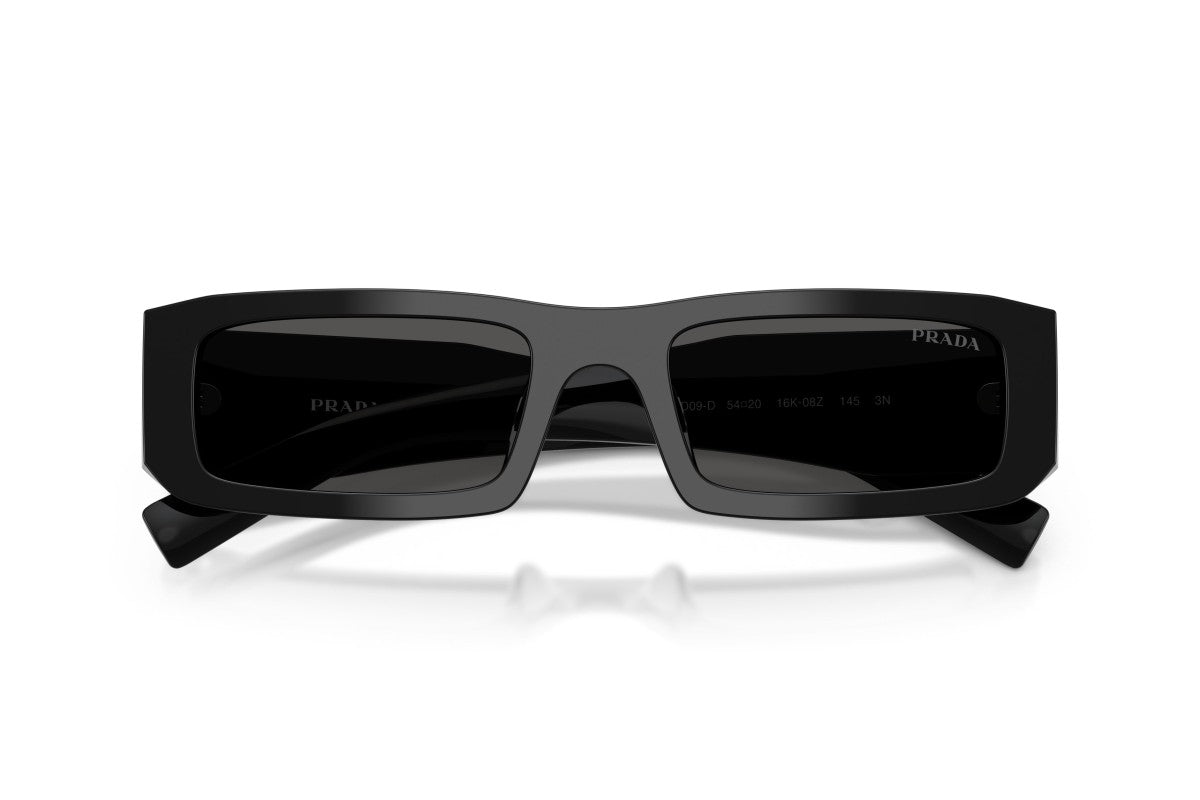 Prada PRD09SD Rectangle Sunglasses in Dark Grey/Black, detail view