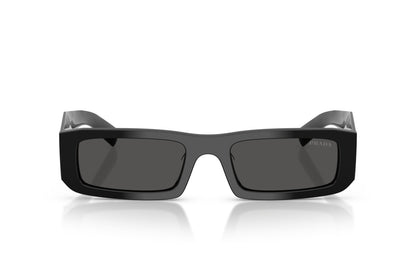 Prada PRD09SD Rectangle Sunglasses in Dark Grey/Black, front view