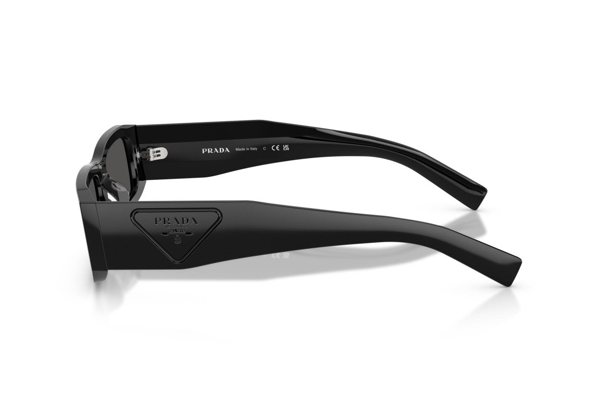Prada PRD09SD Rectangle Sunglasses in Dark Grey/Black, side view