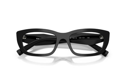 Prada PRD09V Cat Eye Eyeglasses in Black, detail view
