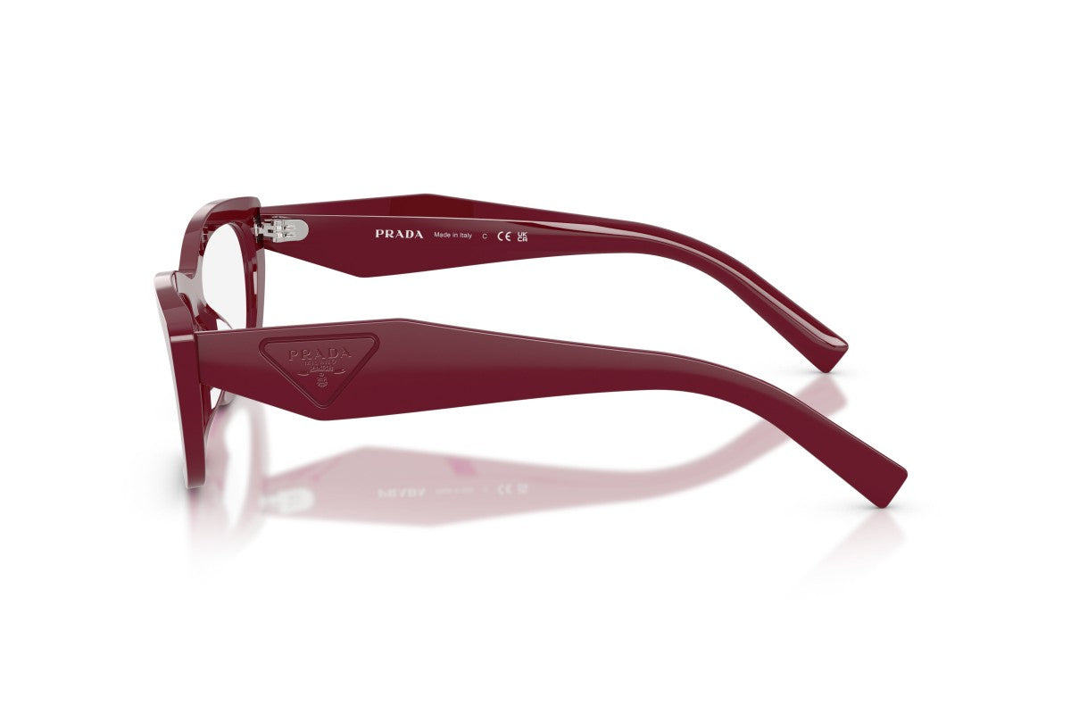Prada PRD09V Cat Eye Eyeglasses in Brown Marsala, side view