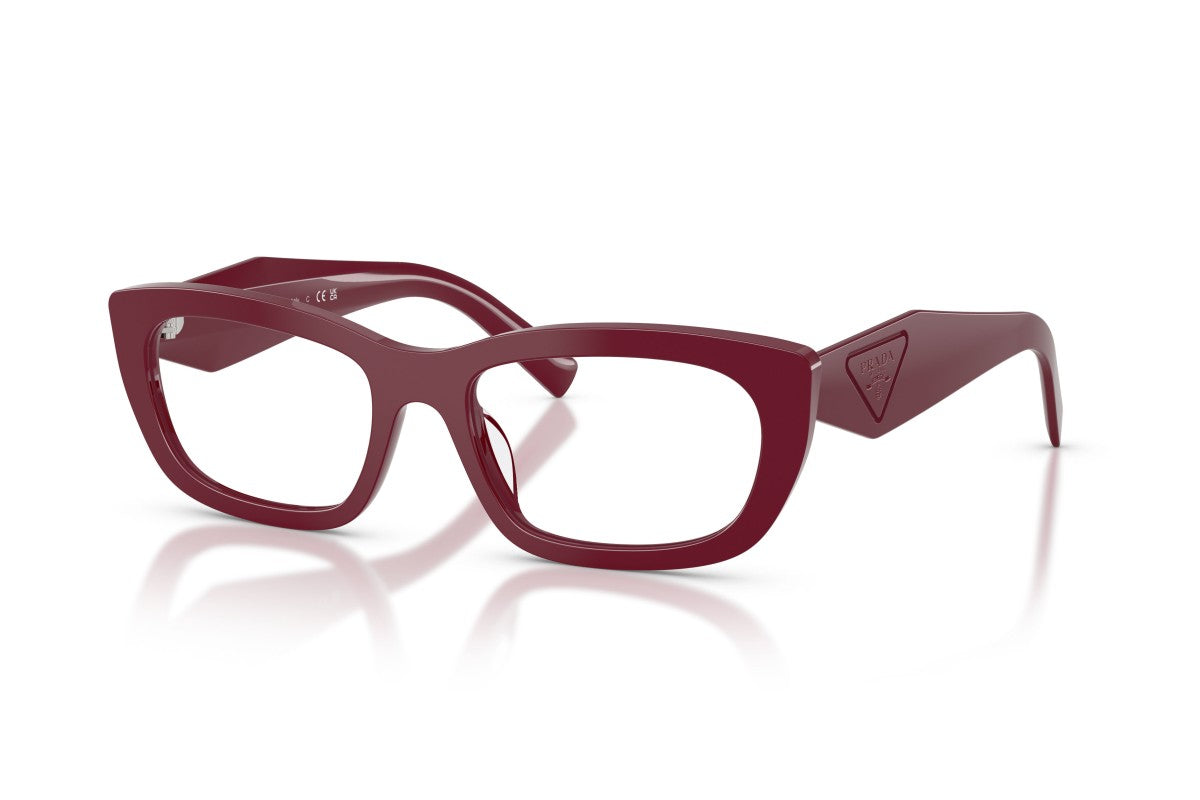 Prada PRD09V Cat Eye Eyeglasses in Brown Marsala, angle view