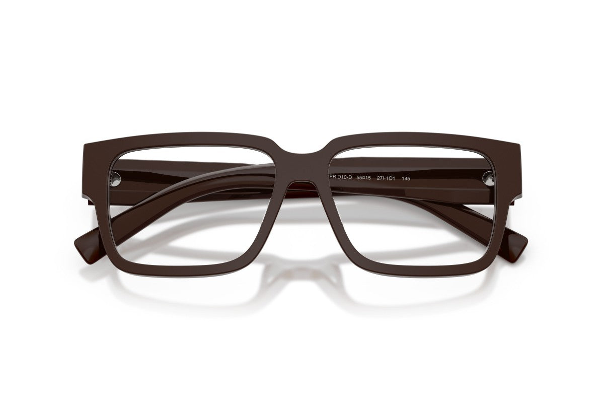 Prada PRD10VD Rectangle Eyeglasses in Cigar, detail view