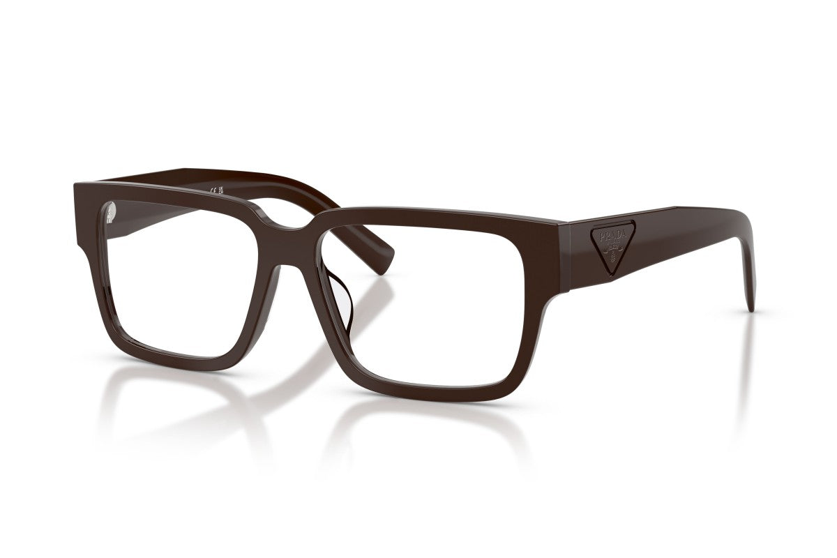 Prada PRD10VD Rectangle Eyeglasses in Cigar, angle view