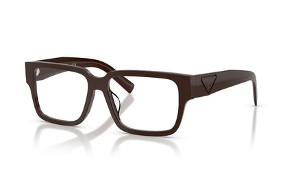 Prada PRD10VD Rectangle Eyeglasses in Cigar, angle view