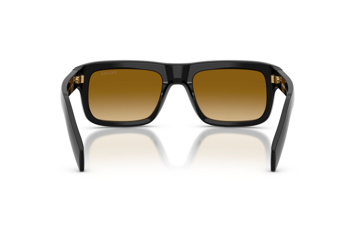 Prada PRD11S Rectangle Sunglasses in Brown / Black, back view