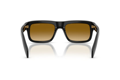 Prada PRD11S Rectangle Sunglasses in Brown / Black, back view