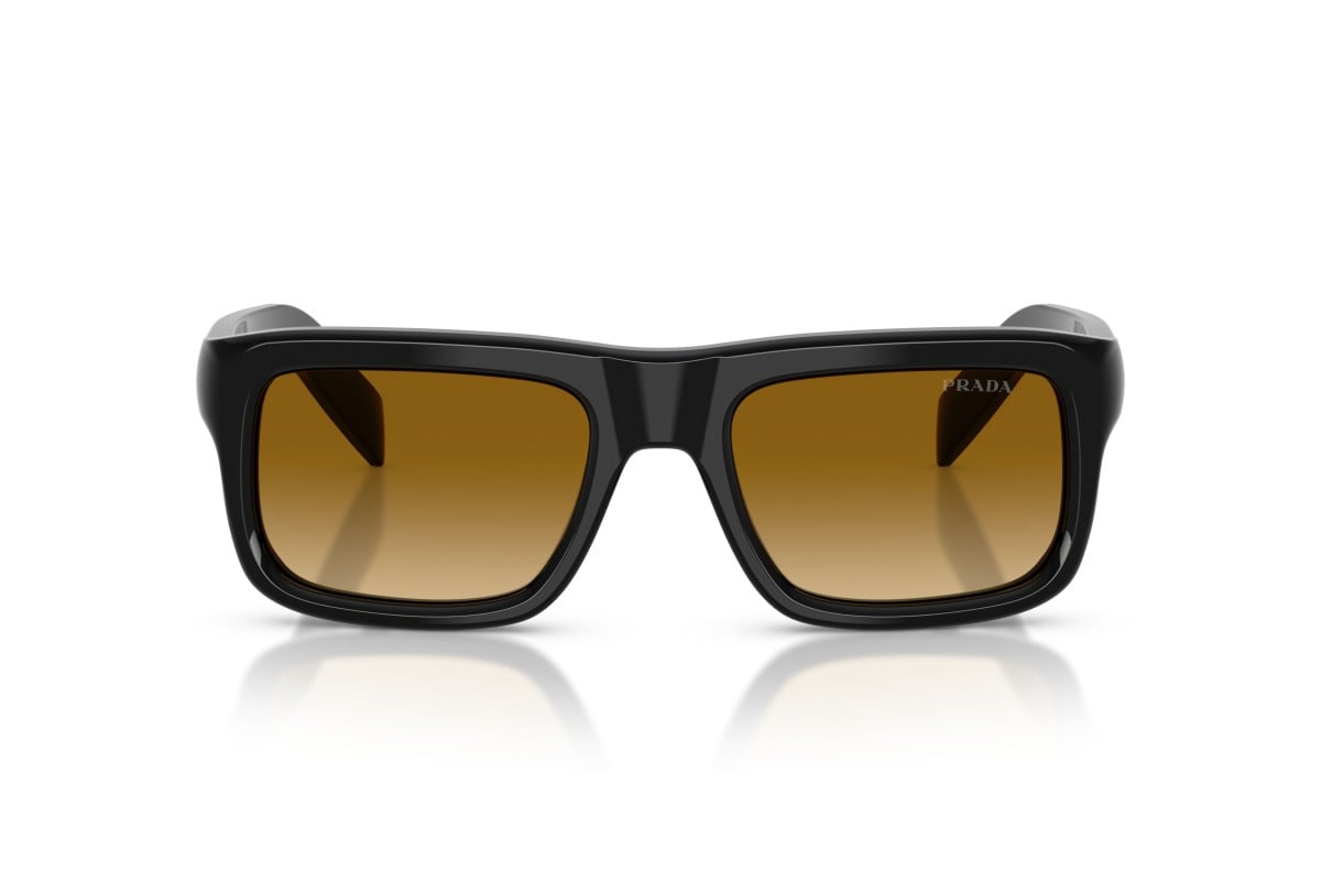 Prada PRD11S Rectangle Sunglasses in Brown / Black, front view