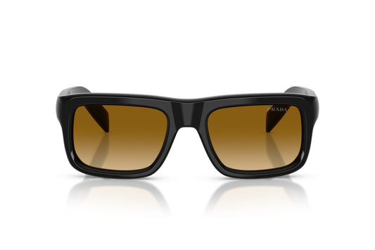 Prada PRD11S Rectangle Sunglasses in Brown / Black, front view