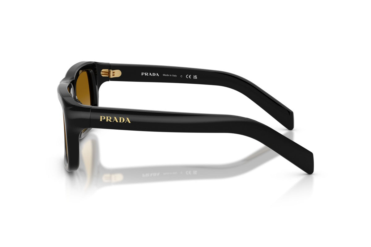Prada PRD11S Rectangle Sunglasses in Brown / Black, side view