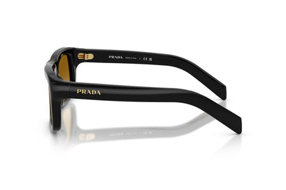 Prada PRD11S Rectangle Sunglasses in Brown / Black, side view