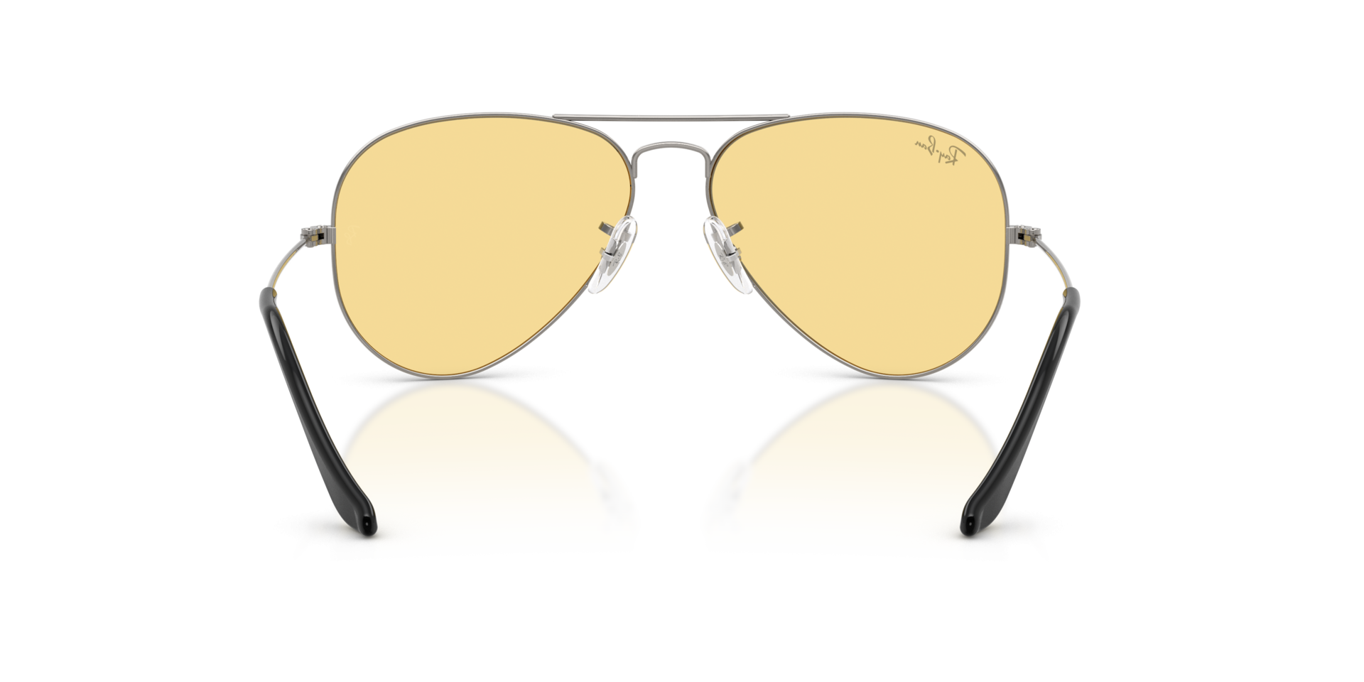 Ray-Ban RB3025 Aviator Sunglasses in Yellow/Gunmetal, back view