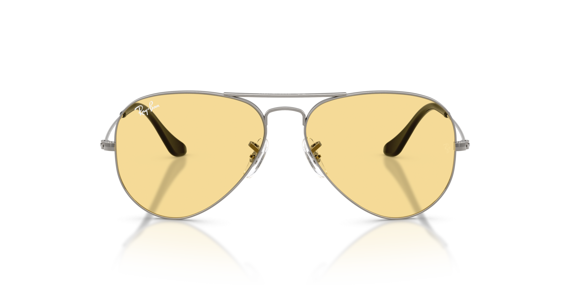 Ray-Ban RB3025 Aviator Sunglasses in Yellow/Gunmetal, front view