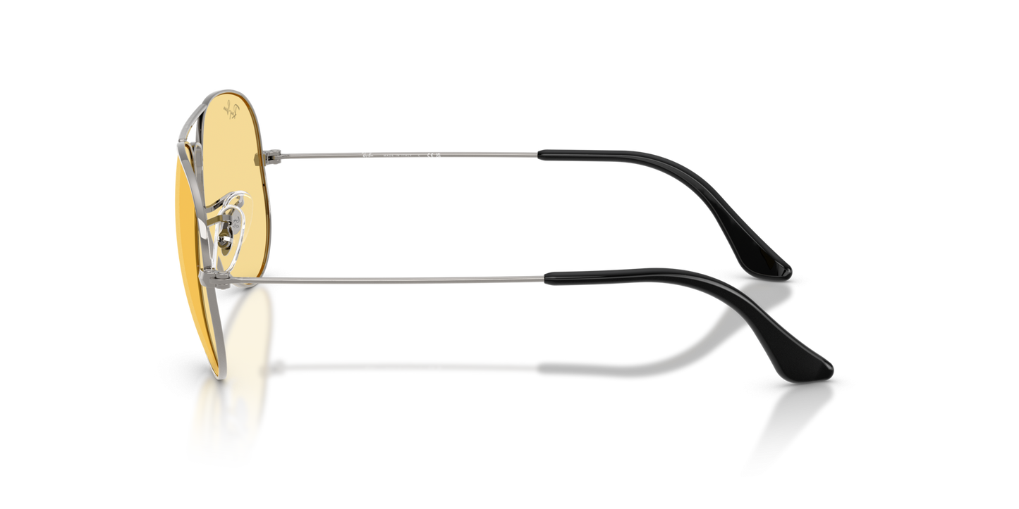 Ray-Ban RB3025 Aviator Sunglasses in Yellow/Gunmetal, side view