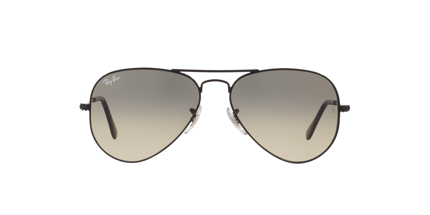 Ray-Ban RB3025 Aviator Sunglasses in Grey Gradient/Black, front view