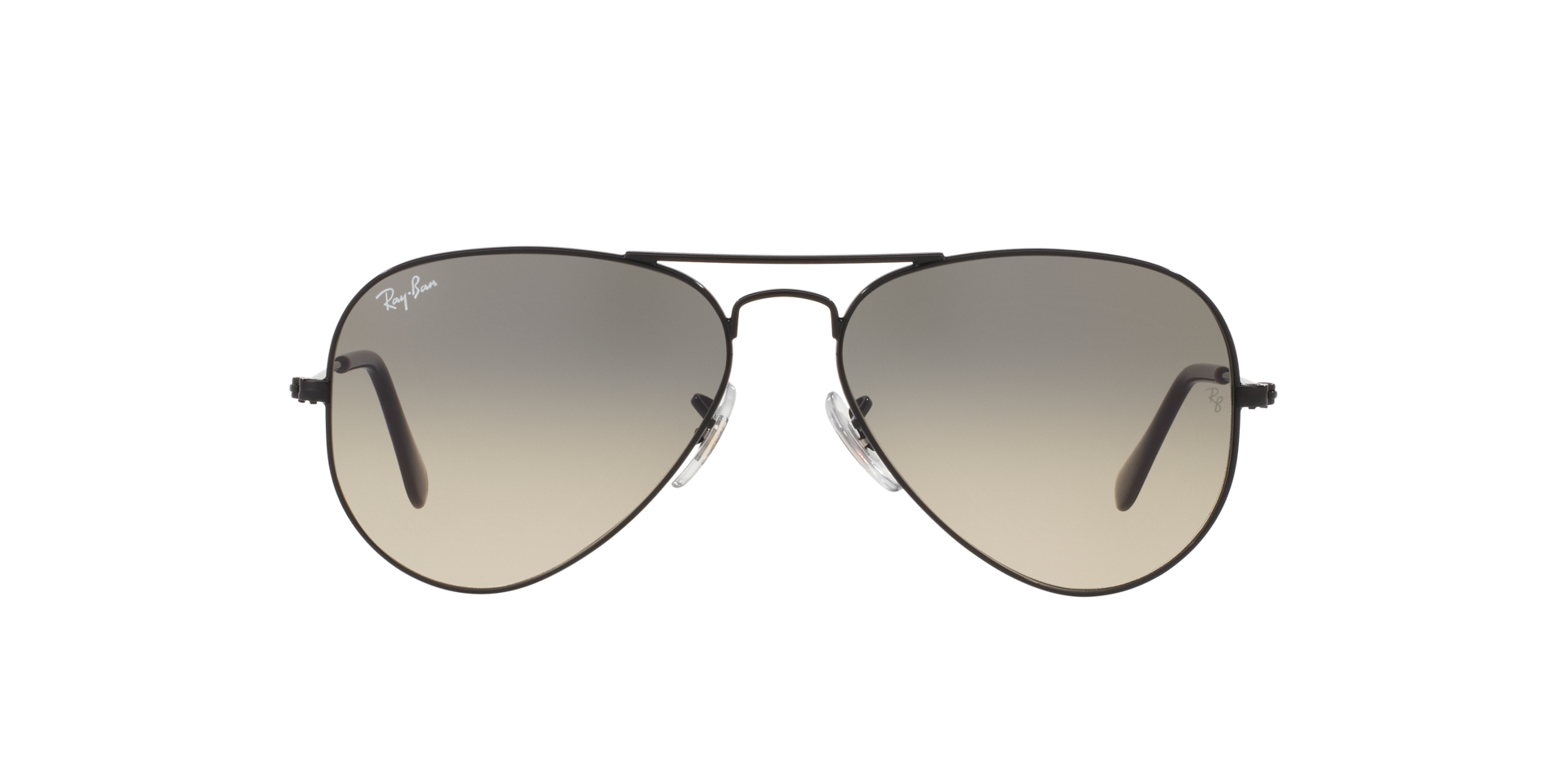 Ray-Ban RB3025 Aviator Sunglasses in Grey Gradient/Black, front view