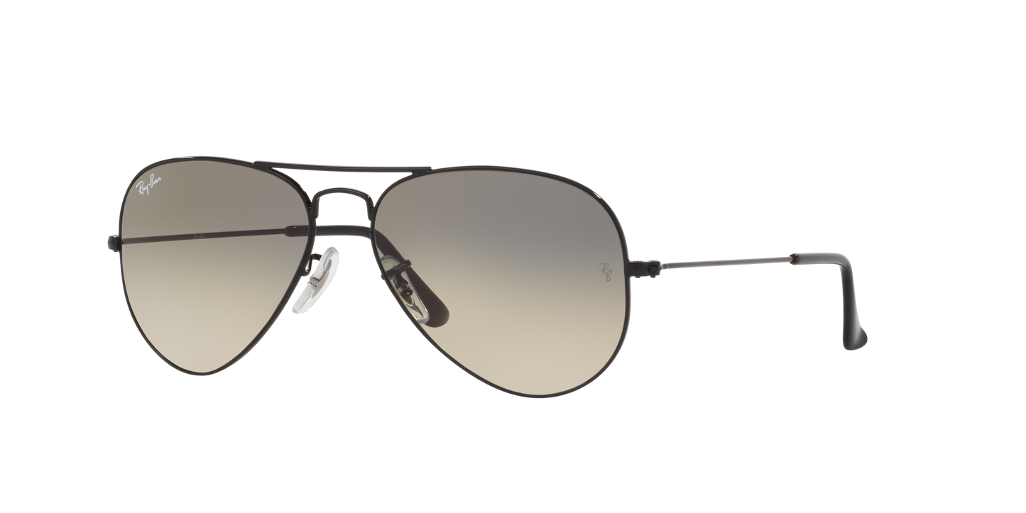 Ray-Ban RB3025 Aviator Sunglasses in Grey Gradient/Black, angle view