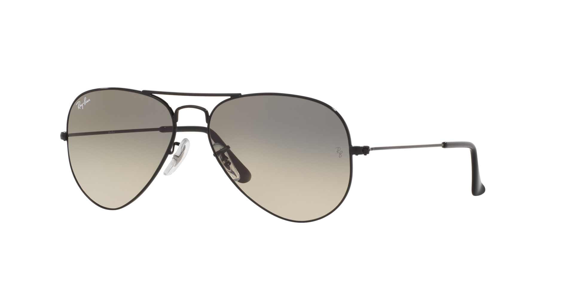 Ray-Ban RB3025 Aviator Sunglasses in Grey Gradient/Black, angle view