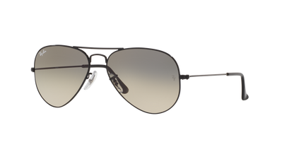 Ray-Ban RB3025 Aviator Sunglasses in Grey Gradient/Black, angle view