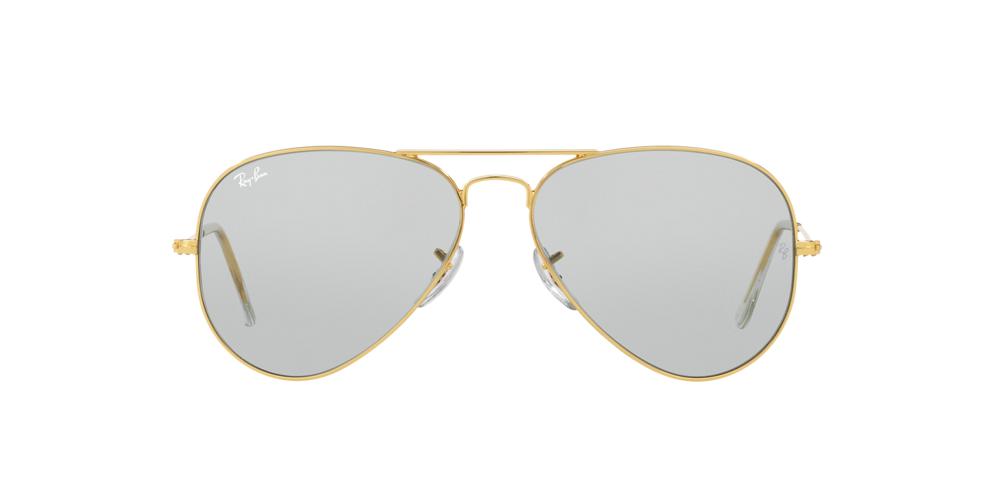 Ray-Ban RB3025 Aviator Sunglasses in Light Grey Mirror/Gold, front view