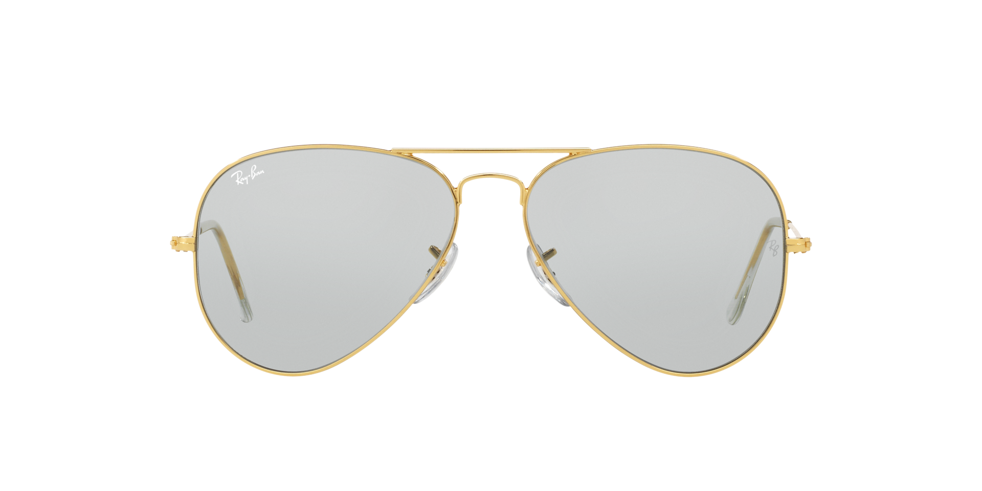 Ray-Ban RB3025 Aviator Sunglasses in Light Grey Mirror/Gold, front view