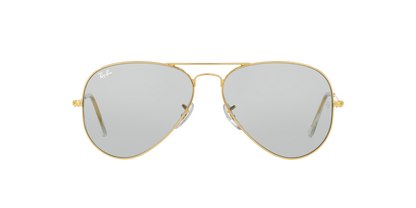 Ray-Ban RB3025 Aviator Sunglasses in Light Grey Mirror/Gold, front view