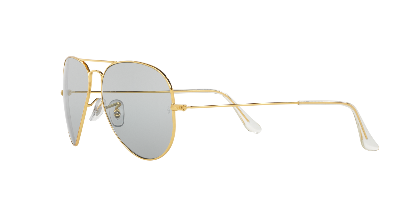 Ray-Ban RB3025 Aviator Sunglasses in Light Grey Mirror/Gold, side view