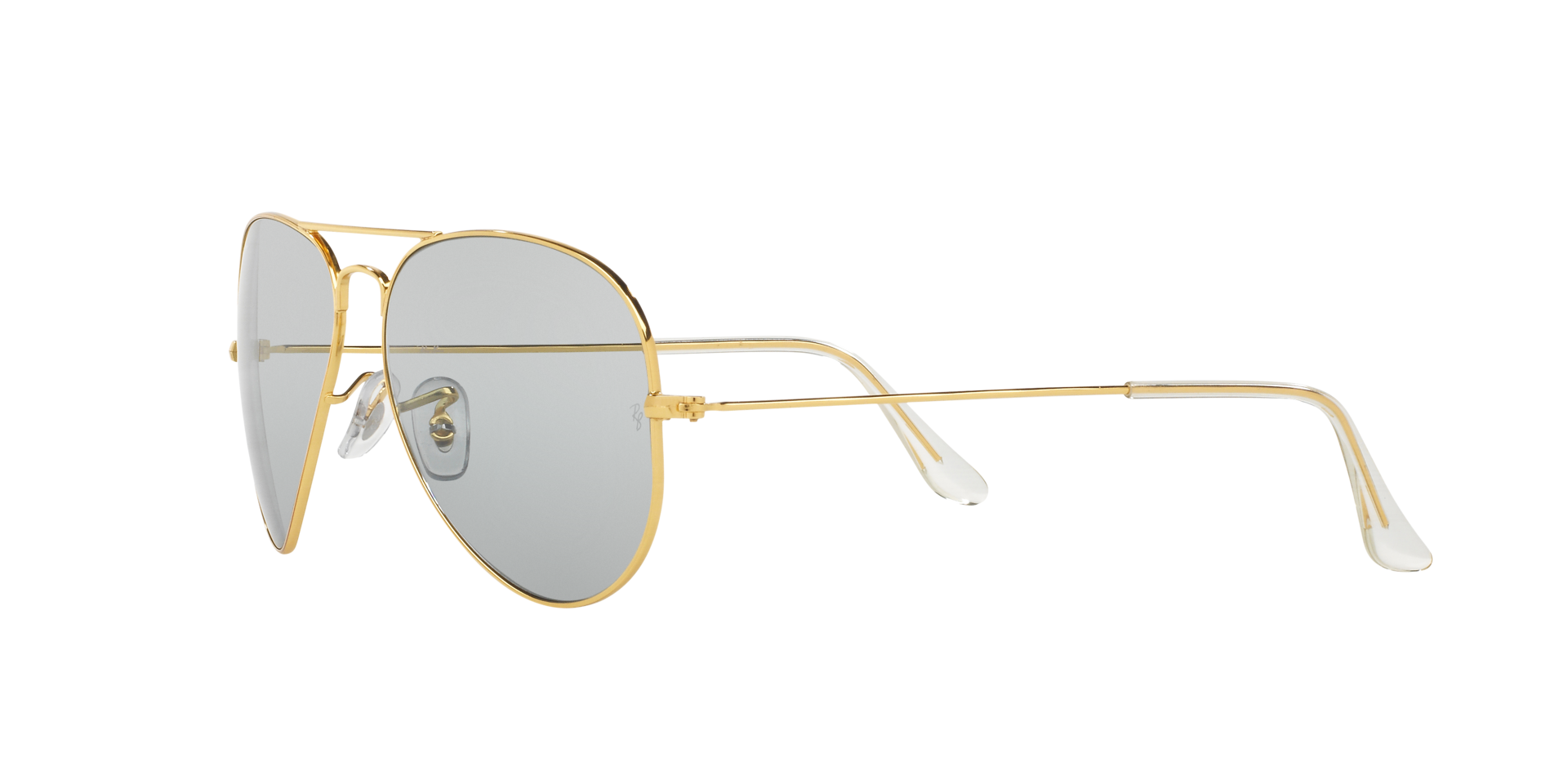 Ray-Ban RB3025 Aviator Sunglasses in Light Grey Mirror/Gold, side view