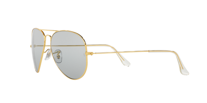 Ray-Ban RB3025 Aviator Sunglasses in Light Grey Mirror/Gold, side view