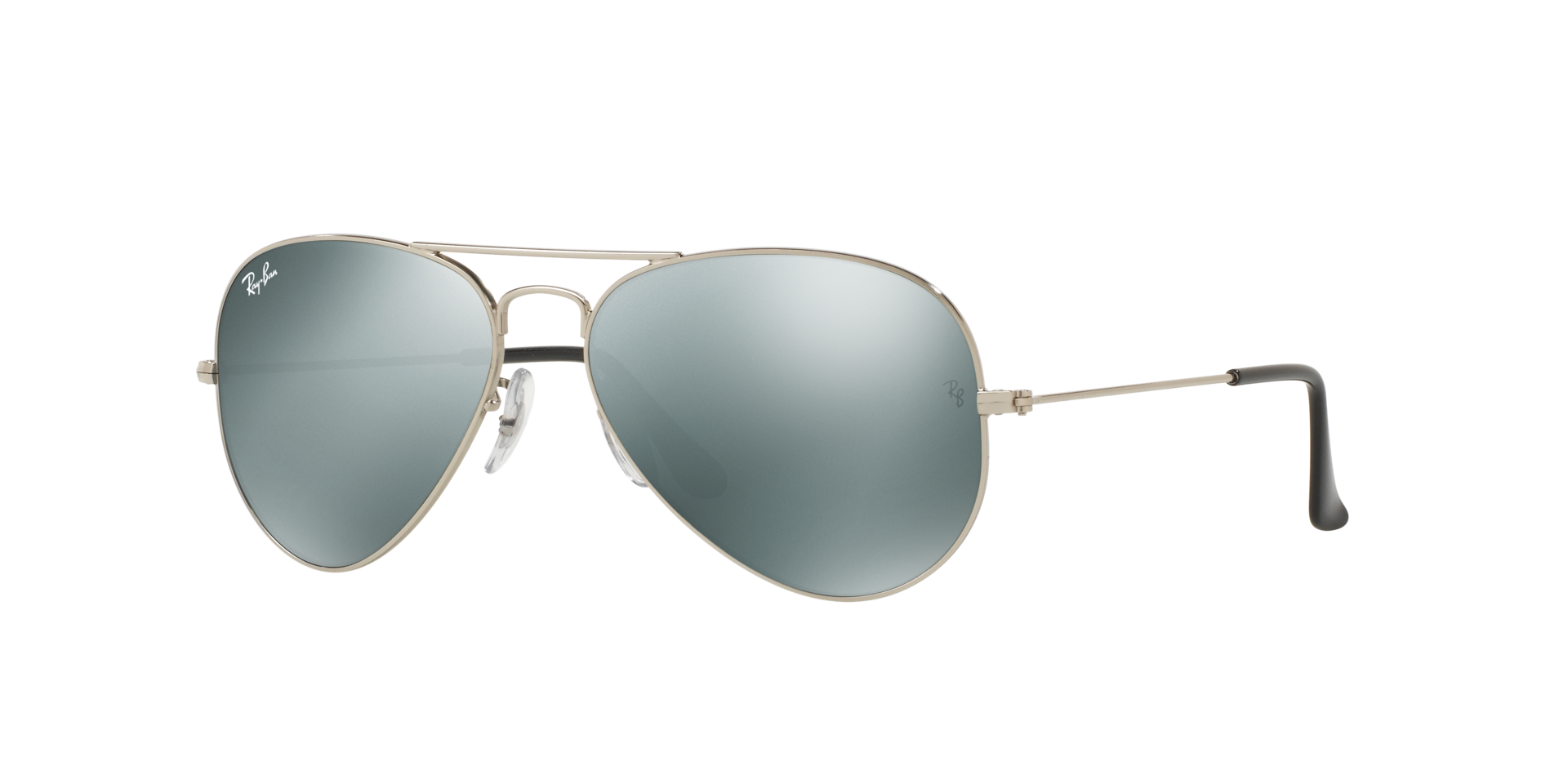 Ray-Ban RB3025 Aviator Sunglasses in Grey Mirror/Silver, angle view