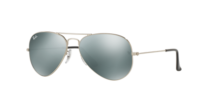 Ray-Ban RB3025 Aviator Sunglasses in Grey Mirror/Silver, angle view