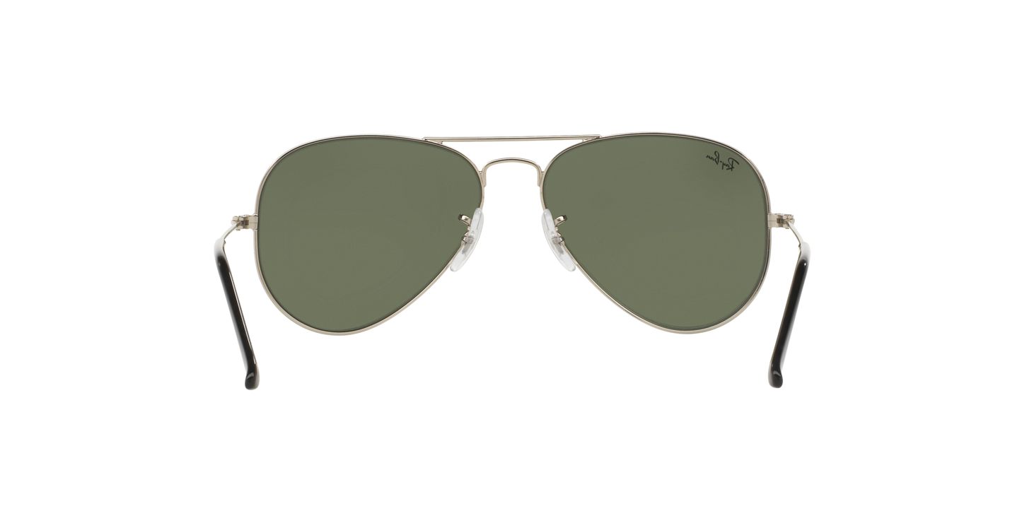 Ray-Ban RB3025 Aviator Sunglasses in Grey Mirror/Silver, back view