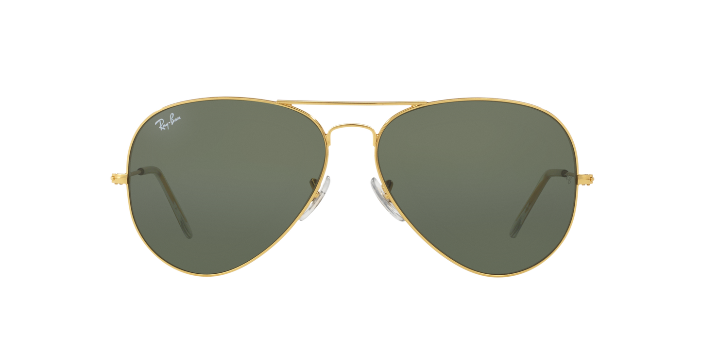 Ray-Ban RB3026I Pilot Sunglasses in Green Gold, front view