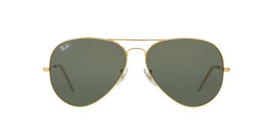 Ray-Ban RB3026I Pilot Sunglasses in Green Gold, front view