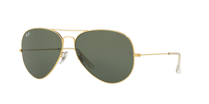 Ray-Ban RB3026I Pilot Sunglasses in Green Gold, angle view