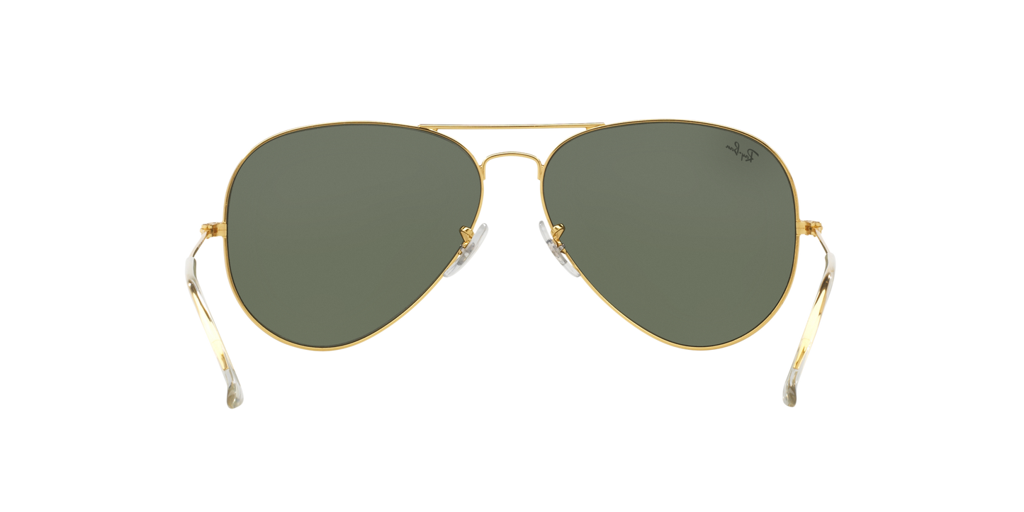 Ray-Ban RB3026I Pilot Sunglasses in Green Gold, back view