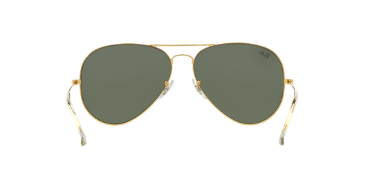 Ray-Ban RB3026I Pilot Sunglasses in Green Gold, back view