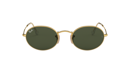 Ray-Ban RB3547 Oval Sunglasses in Green Gold, front view