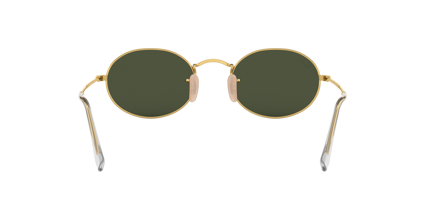 Ray-Ban RB3547 Oval Sunglasses in Green Gold, back view