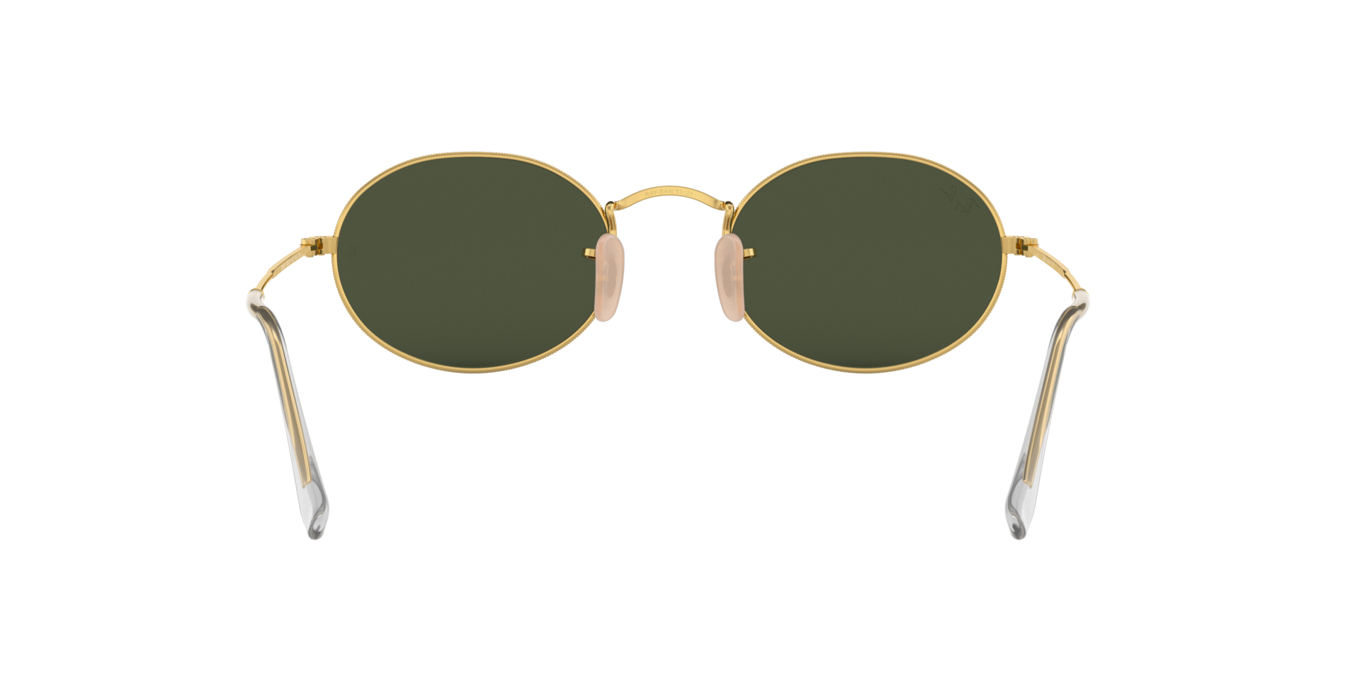 Ray-Ban RB3547 Oval Sunglasses in Green Gold, back view
