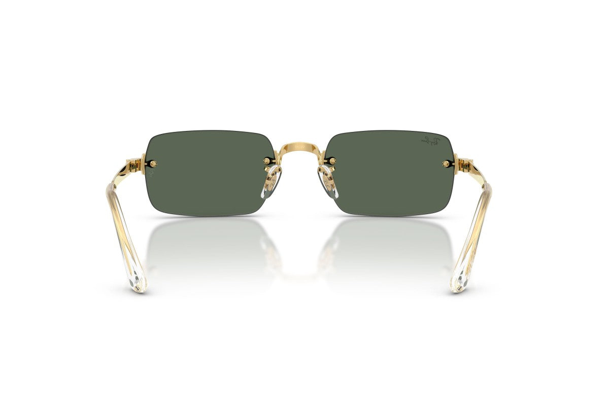 Ray-Ban RB3928 Oval Sunglasses in Dark Green Gold, back view