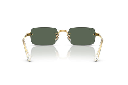 Ray-Ban RB3928 Oval Sunglasses in Dark Green Gold, back view