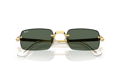 Ray-Ban RB3928 Oval Sunglasses in Dark Green Gold, detail view