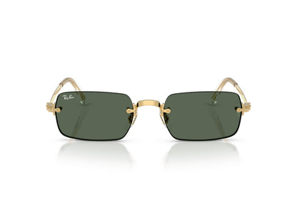 Ray-Ban RB3928 Oval Sunglasses in Dark Green Gold, front view
