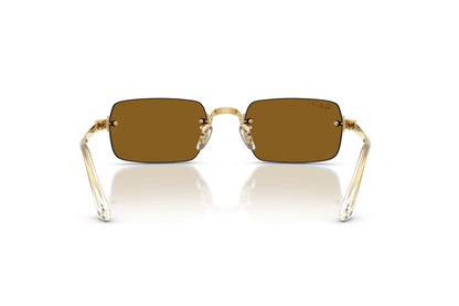 Ray-Ban RB3928 Oval Sunglasses in Dark Brown Gold, back view